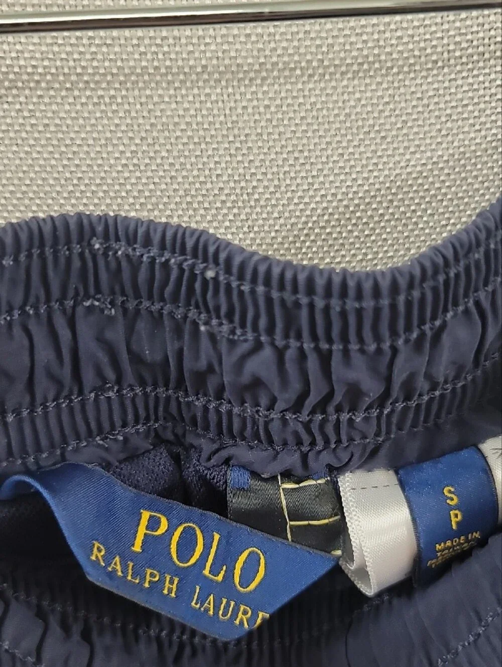 Ralph Lauren Polo Bear Navy Button-Front Swim Trunks Size Small